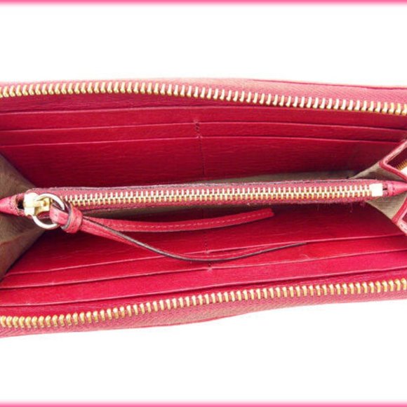Chloe Wallet Purse Long Wallet Red Woman Authentic Used Y937 - Picture 3 of 5